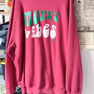 Pink Merry Vibes Sweater